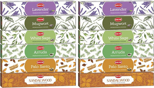 HEM Masala Assorted Natural Masala Cleansing Incense Sticks - 12 Packets (15g Each) | Natural Fragrance for Aromatic Rooms | Odor Remover Incense ...