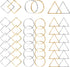 60Pcs Beading Hoop Earrings Finding, FUNCYboo Round Earring Hoops for Jewelry Making Earring Bulk DIY Crafts (60pcs (square triangle round))...