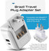 Ceptics Brazil Power Plug Adapter Travel Set, 20W PD & QC, Safe Dual USB & USB-C 3.1A - 2 USA Socket - Compact & Powerful - Also Use in Peru, Chil...