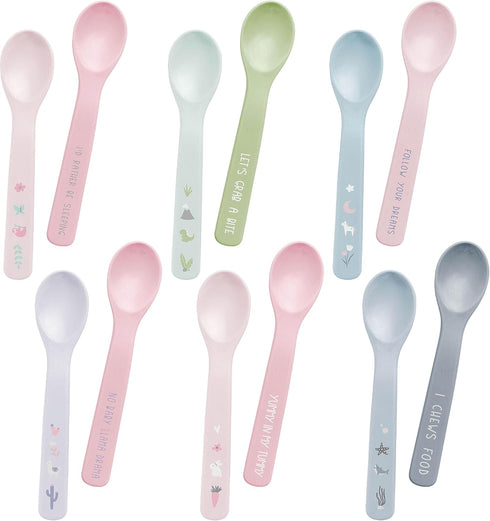 Stephen Joseph Silicone Baby Spoons, One size, Space...