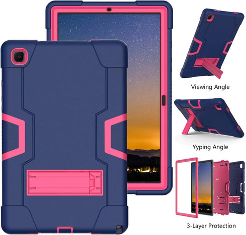 for Samsung Galaxy Tab A7 10.4 Case 2022, Slim Heavy Duty Silicone High Impact Protective Kickstand Case for Galaxy Tab A7 10.4 inch 2020 2022 (SM...