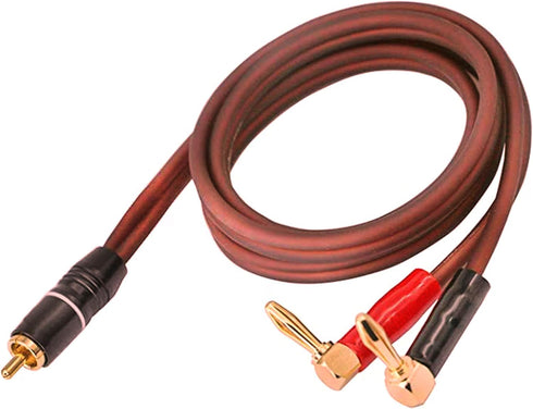 XMSJSIY Banana Plug to RCA Speaker Cable,Speaker Wire RCA Male to Banana Plugs(2banana) 4mm OFC HiFi Speaker Wire 3.28FT (1m)...