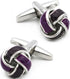 Black Purple Twist Knot Cufflinks for Men French Tuxedo Shirt In Gift Box Metal Wedding Business Shirt Cufflinks Anniversary Present...