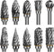 Carbide Burr Set Die Grinder Bits Rotary Tool Bits 1/8" Shank 10 PC Double Cut Wood Carving Accessories Cutting Burrs Metal Grinding Engraving Pol...
