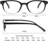 Black Reading Glasses Women Cute Small Round Readers +2.25 for Small Head/Petite Face,Lightweight Cheaters Reading Glasses w/Comfortable Spring Hi...