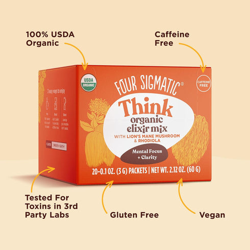 Four Sigmatic Lion's Mane Elixir Mushroom Coffee Alternative | Organic Lion's Mane Mushroom Powder, Rhodiola & Rose Hips | Immune & Memory Support...