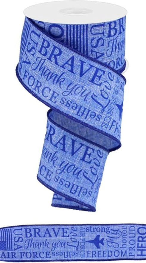 Craig Bachman 2.5" United States Air Force Ribbon: Blue (10 Yards) Craft Floral Arrangement Gift Wrapping Wired Edge Ribbon...