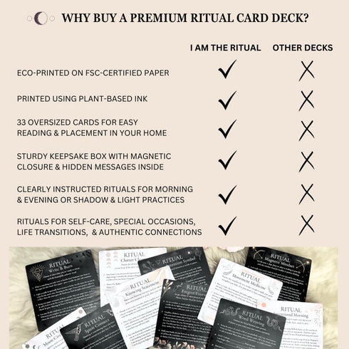 I AM THE RITUAL: Eco-Printed Premium Oracle Set - 33 Card Deck for Self-Healing Affirmations, Inspirational Morning and Evening Rituals, Personal ...