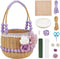 ORIGACH 102 Pcs DIY Macrame Basket Kit Cotton Rope Basket Weaving Kits for Beginners with Video Tutorials Storage Basket with Handles for Picnic H...