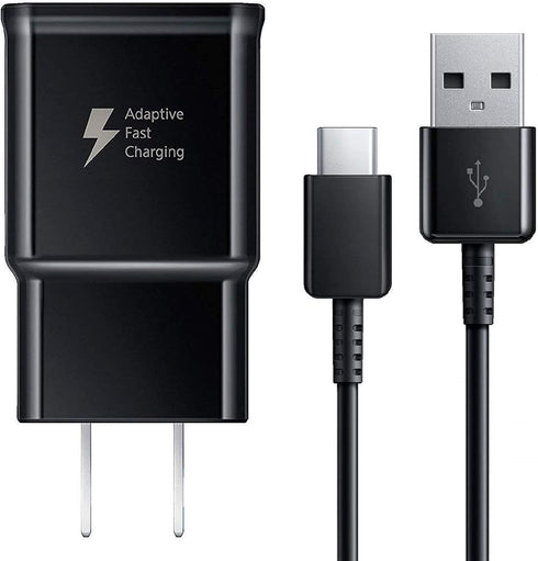 Adaptive Fast Charging Wall Charger and 5-Feet USB Type C Cable Kit Bundle Compatible with Samsung Galaxy S23/S22/S21/S20/S10/S9/S8/Note 20/Note 1...