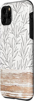 iPhone 11 Pro Boho Rustic Botanical Leaf Pattern Vintage Beige Case...