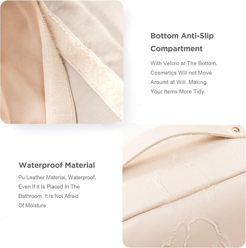 HBselect Travel Makeup Bag, Large Capacity Cosmetic Bags for Women,Waterproof Portable Pouch Open Flat Toiletry Bag Make up Organizer with Divider...