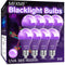 8 Pack A19 LED Black Light Bulbs,9W (100W Equivalent) E26 Base Dimmable Black Lights, UVA Level 385-400NM, Halloween Light Bulbs?Glow in The Dark?...