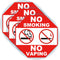 3 Set Warning Signs-No Smoking No vaping Sign Static Cling Decal Inside Outside Window 6 x 6 Inch Removable and Reusable...
