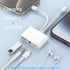Multi Lightning + USB C to USB Adapter,3 in 1 USB OTG Adapter+3.5mm Audio Headphone Jack Adapter+Fast Charging Port, Phone Splitter Compatible wit...