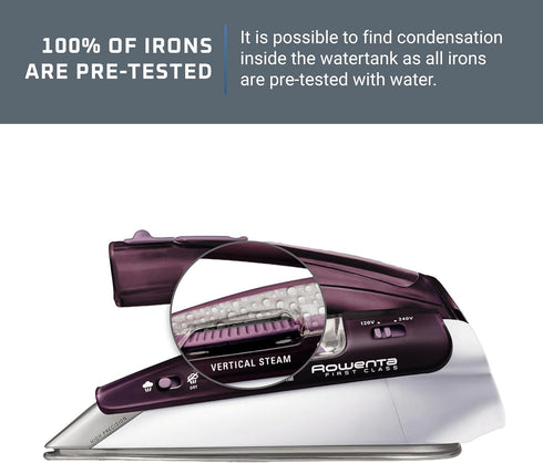 Rowenta Travel Iron, Pro Compact Stainless Steel Soleplate Hand Held Steamer Iron for Clothes, 200 Microsteam Holes, 1000 Watts Ironing, Fabric St...