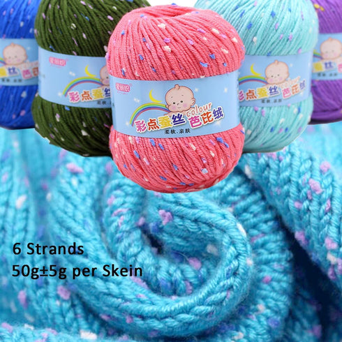 5 Rolls 50g Spotted Yarn Fleck Crochet Fiber Yarn for Winter Sweater Glove Scarf Sock Beanie Bag Hat Blanket Knitting (Pink)......