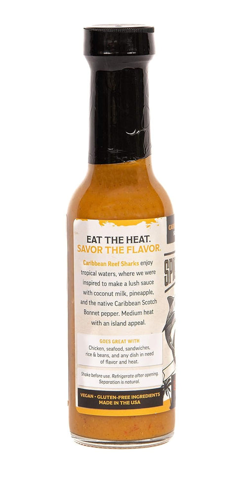 The Spicy Shark Caribbean Reef Shark Scotch Bonnet Pepper Island Hot Sauce 5oz Bottle - Brand featured on Hot Ones...
