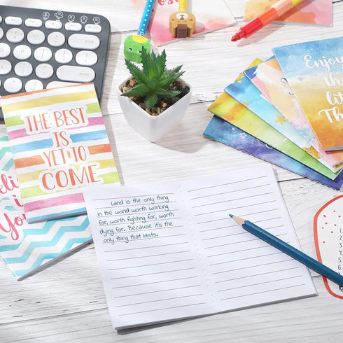 24 Pieces Inspirational Notepads Mini Motivational Quotes Notebook Small Colorful Pocket Journal Notepad Soft Cover Inspiring Notebook for School ...