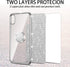 nancheng for Samsung Galaxy A32 5G Phone Case Cute Girls Women Glitter Silicone Cover with Ring Stand & Strap Lanyard - Silver...