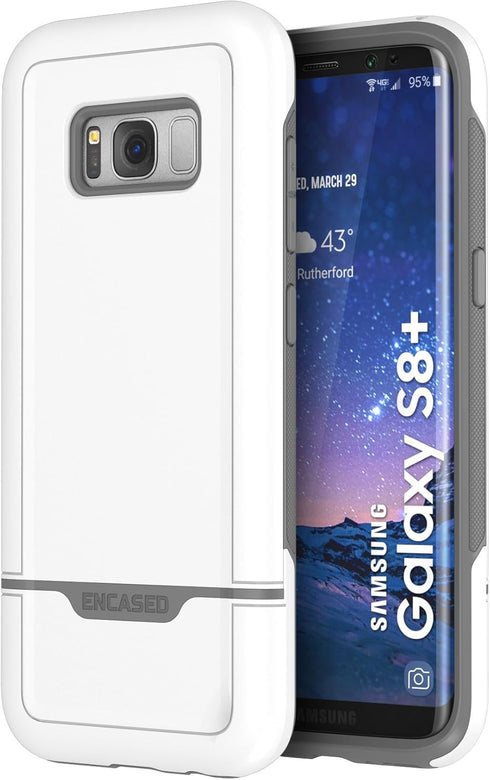 Samsung Galaxy S8 Plus Case White Gray - Encased Rebel Series Impact Armor (Samsung S8+)...