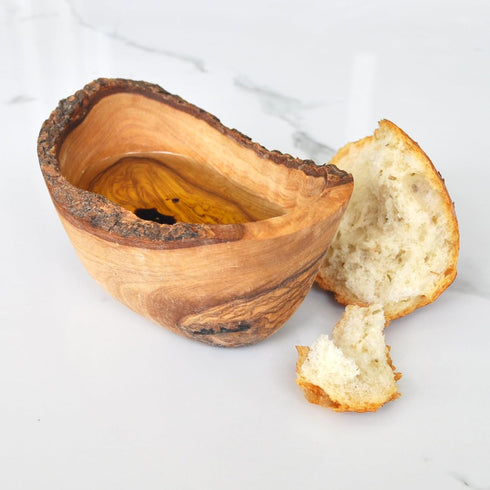 Olive Wood Dipping Bowl - Rustic. Olive wood bowl for dipping oils, condiments, olive bowl, snack bowl, tapas dish. Handcrafted in Tunisia....