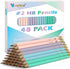V-Opitos Wood-Cased #2 HB Pencils, 48 Pack Pre-Sharpened Pencils with Top Erasers, Bulk Pastel Color Pencils for School Teacher Supplies, Writing,...