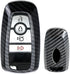 iJDMTOY Exact Fit Black Glossy Carbon Fiber Finish Key Fob Shell Compatible with Ford 2018-up Mustang F150 F250 Bronco Explorer Expedition Keyless...