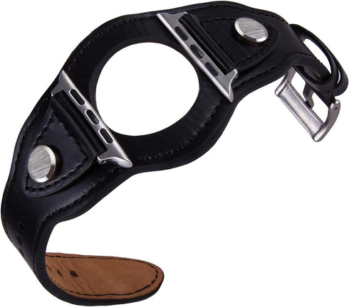 VIQIV Cuff Bracelets Bands For Compatible With Apple Watch 38mm 42mm 41mm 40mm 44mm 45mm Iwatch Series SE 7 6 5 4 3 2 1, Dressy Leather Metal Jewe...