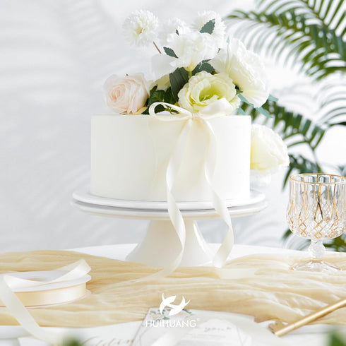 HUIHUANG Ivory Satin Ribbon 1/2 inch X 50 Yards Continuous, Off-White Double-faced Satin Ribbon for Gift Wrapping, Bows, DIY Crafts, Flower Bouque...