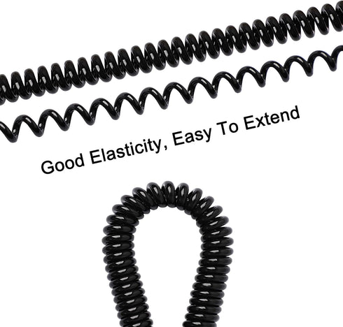 uxcell Retractable Coil Springs Lanyard, 3 Pcs Keychain Cord Holder Strap with Lobster Claw Clasps, Spiral Stretchy Anti-Theft Security Cable Rope...