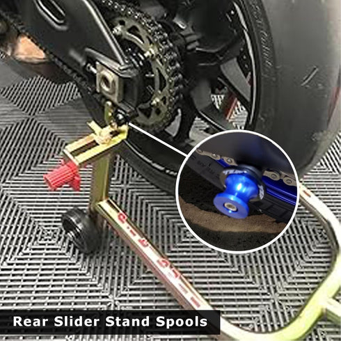 2pcs 6MM M6 X1.5 Motorcycle Swing arm Sliders Stand Spools fits for YZF R1 R3 R6 R7 R125 R25 R1000 (Blue)...