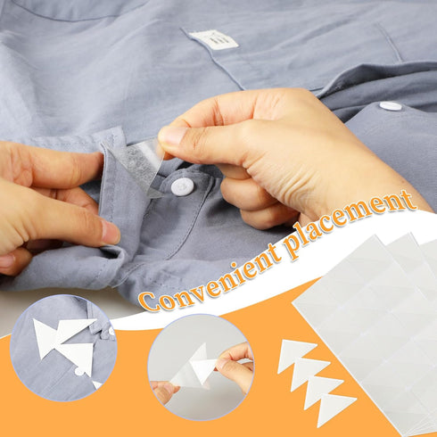 120PCS Collar Stays, No Curl Collar Polo Shirt Collar Stays for Men's Dress Shirts, PVC Collar Anti-Warping Edge Shaper, Shirt Collar Triangle Pat...