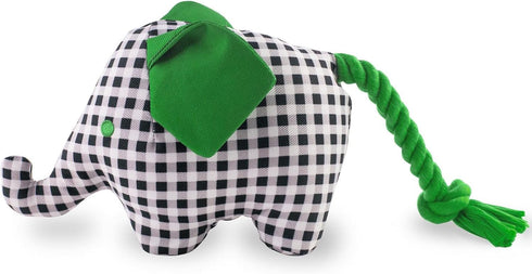 Kate Spade New York Dog Toy Rope with Squeaker and Crinkle Material, Gingham Elephant Tug Toy, Cute Dog Toy with Soft Durable Fabric, Pet Toy for ...