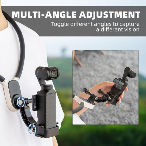 Pocket 3 Magnetic Neck Mount for DJI OSMO Pocket 3,Chest Mount POV/Vlog Video Selfie Stand Hand Free Neck Holder for GoPro Hero12/11/10/9,Camera A...