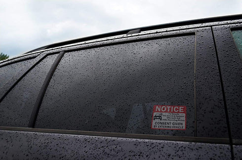 10-Pack Double Sided 3.5"x2.5" - Notice Vehicle is Equipped with Audio and Video Recording Devices Consent by Entering Car Sticker-Vinyl Decal, UV...