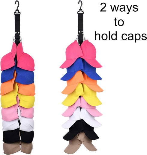 Closet Hanging Cap Organizer, 16 Baseball Cap Rack, Closet Hook Cap Holder Hat Storage Organizer - Keep Hats Cleaner Than a Hat Rack (1 Pack)...
