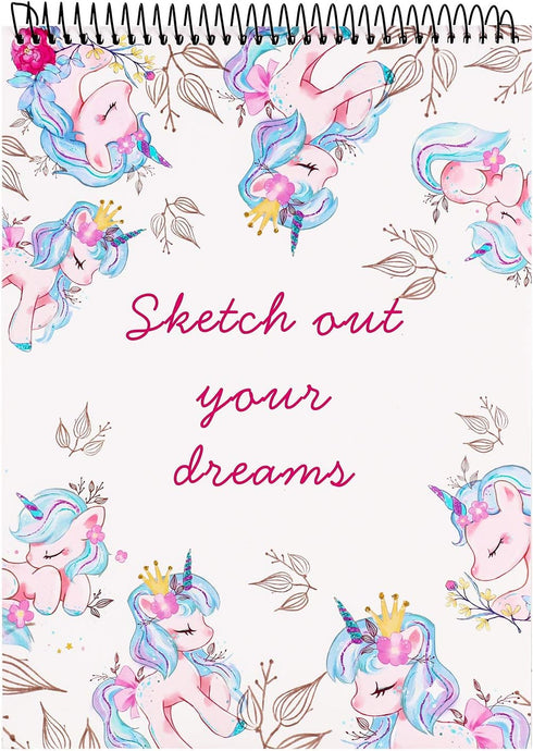 Sketchbook for Kids, Unicron Sketch Book and Art Paper for Girls and Artist Kids to Drawing and Sketching or Doodling, 8.5"x11", Spiral Bound Art ...