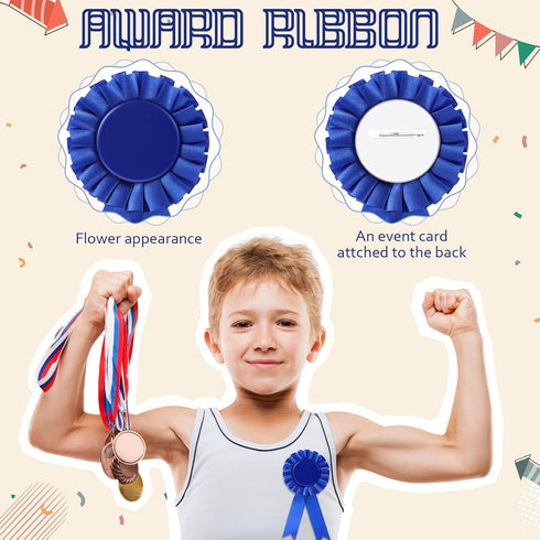 12 Pieces Blank Award Ribbon Prize Ribbon 1st Place Rosette Ribbon Award Medal Winner Victory Ribbon Recognition Participation Ribbon for Competit...