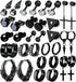 17 Pairs Earrings for Men, Stainless Steel Earrings For Men Sensitive Skin, Black Fashion Earring Piercing Jewelry Cross Dangle Hoop Earrings Kit ...