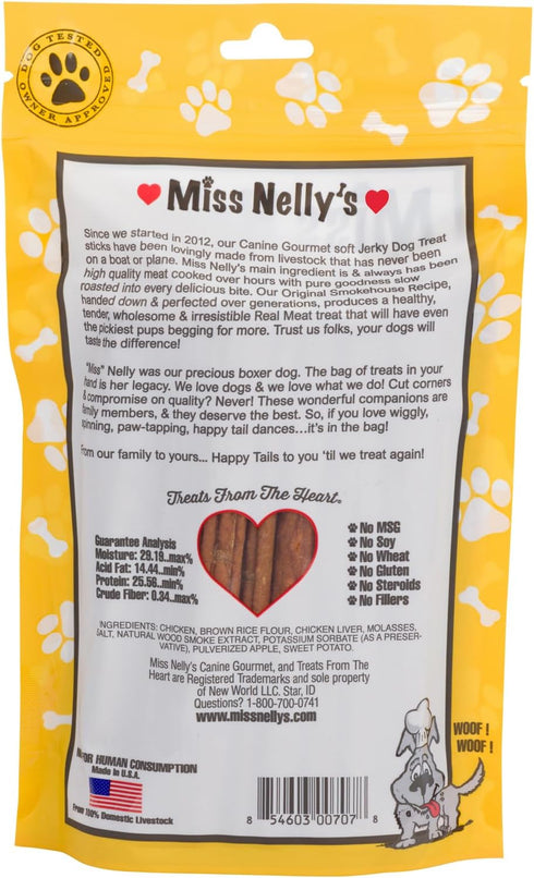 Miss Nelly's - Chicken Jerky Dog Treats - Soft Sticks - USA Made and Sourced - Original Smoke House Recipe - Small Batch Chicken Jerky for Dogs - ...