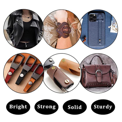 50 Sets M5*6 Gun Black Chicago Screw Kit Leather Rivets Screw Rivets Chicago Screw Buttons DIY Leather Trim...