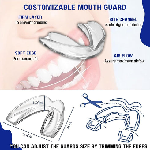 Mouth Guard for Grinding Teeth at Night, Mouth Guard for Sleeping, Mouth Guard for Clenching Teeth, Reusable Mouth Guard for Sleeping Professional...