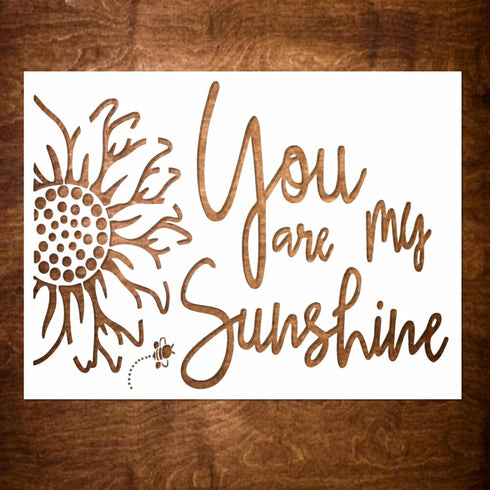 DLY LIFESTYLE You are My Sunshine Stencil - Sunflower Design - 8x6 Inches - Reusable DIY Art & Craft Stencil for Wood, Canvas, Paper, Fabric, Wall...