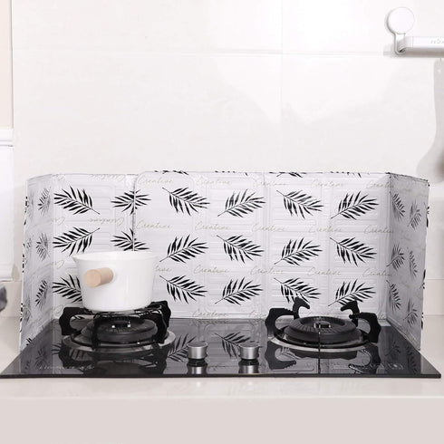 Shappy 2 Pcs 3 Sided Oil Splatter Guard Grease Splatter Screen for Stove Aluminum Foil Oil Barrier Proof Splash Kitchen Tool for Frying Cooking Ki...