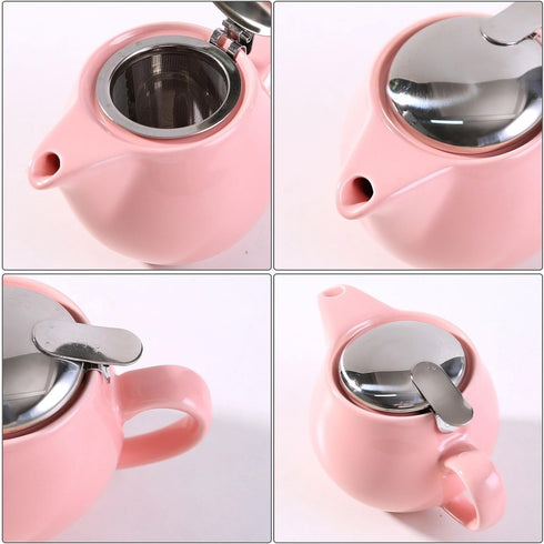 Small Ceramic Teapot With Stainless Steel Infuser For Loose Tea And Blooming Tea, Heat Resistant Ceramic Tea Pot And Tea Kettle, Perfect Tea Maker...