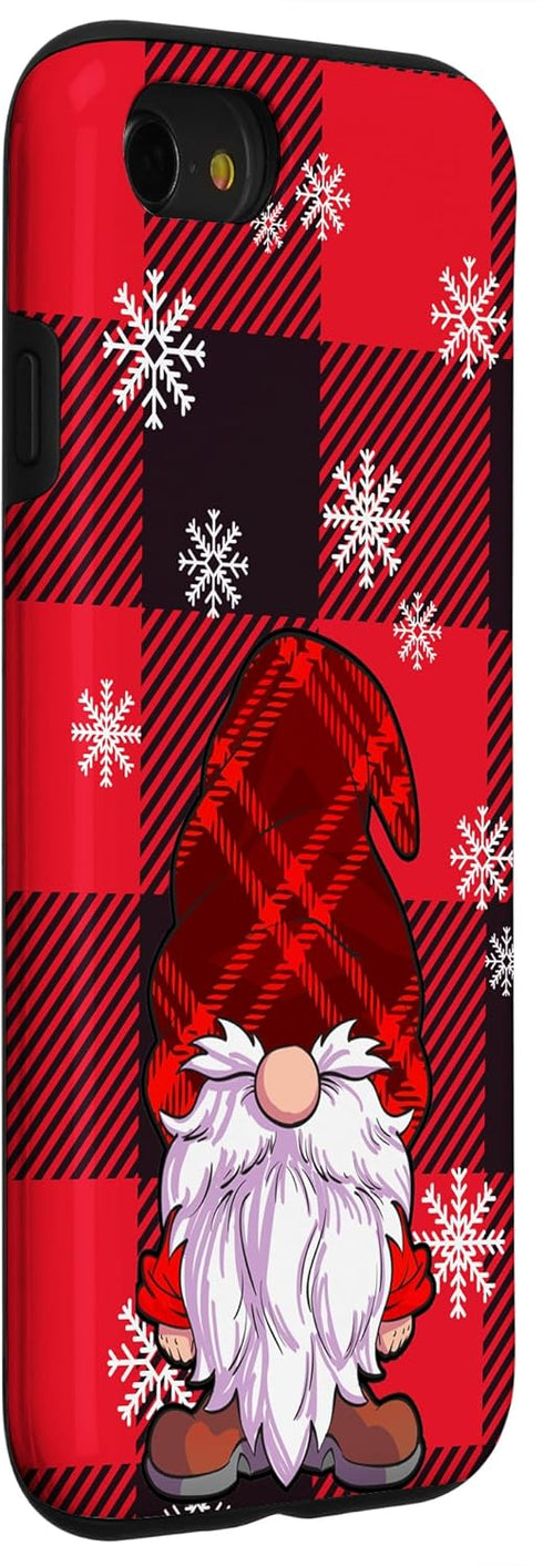 iPhone SE (2020) / 7 / 8 Christmas Phone Case Red Buffalo Plaid Gnomes Snowflake Case...