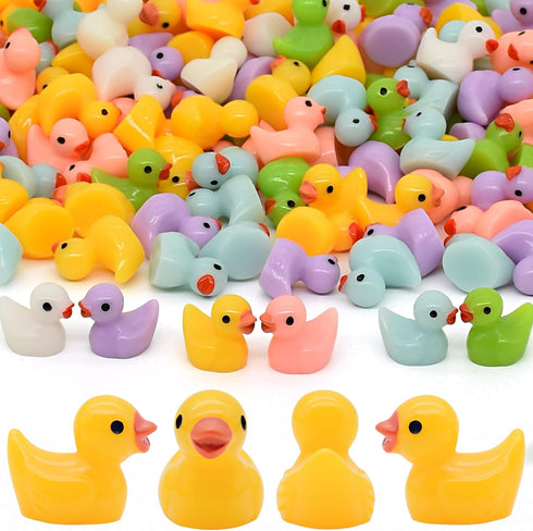 70 Pcs Tiny Ducks Mini Resin Ducks Miniature Ornaments for Slime, Dollhouse, Garden Decoration(Mixed Duck)...