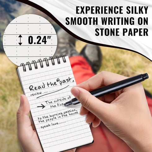 POPYOLA 4 Pack Waterproof Pocket Notebook, 3x5 Pocket Notepad, All Weather Mini Spiral Notepad, Write in the Rain Police Notepad with 100 Squared ...