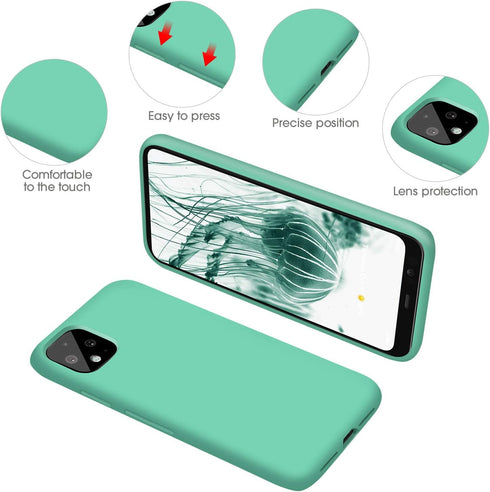 ABITKU Pixel 4XL Case, Pixel 4XL Silicone Slim Gel Rubber Phone Case Soft Microfiber Cloth Lining Cushion Compatible for Google Pixel 4 XL 6.3 inc...